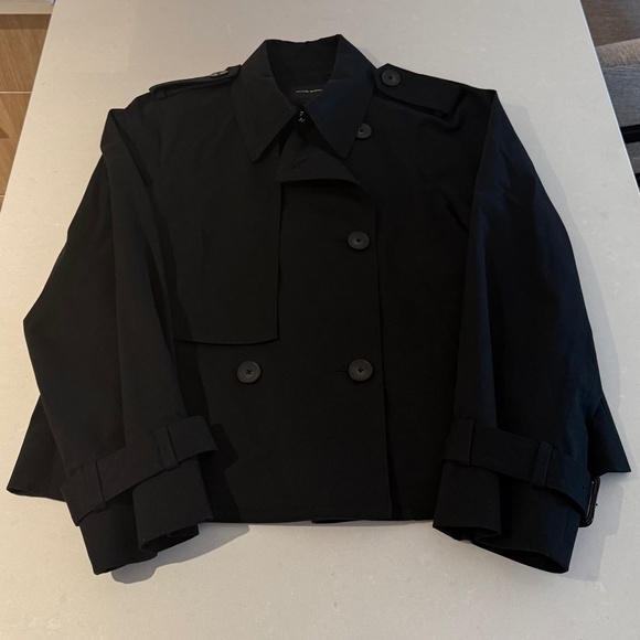 Club Monaco Women's Black Cropped Trench - Picture 2 of 4